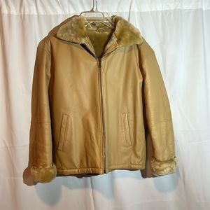 Womens Wilda Genuine Leather NY Leather Shell Faux Fur Lining Size Medium